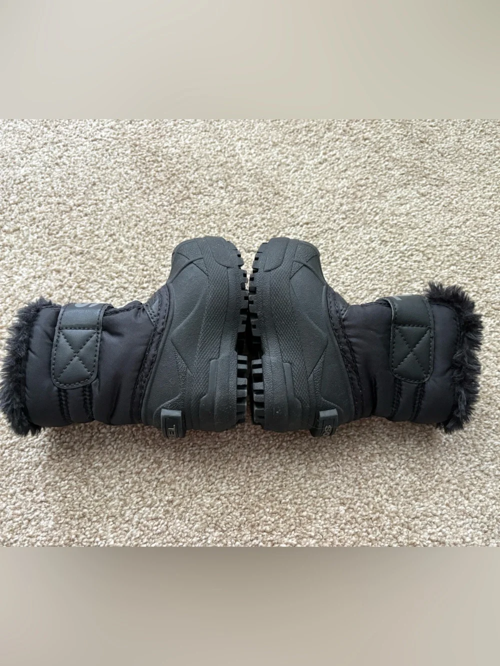 Sorel Black Baby Size 4 Winter Boots Faux Fur Cuff Snow Ski Waterproof Warm
